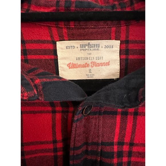 Urban Pipeline Buffalo Plaid Red Flannel Long Sleeve Shirt Men's XL - Picture 2 of 9